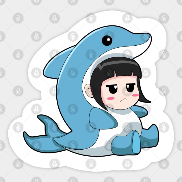 Child with Dolphin Costume Sticker by Markus Schnabel